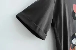 2019 футболка в английском стиле короткая с мультяшным принтом и круглым вырезом
