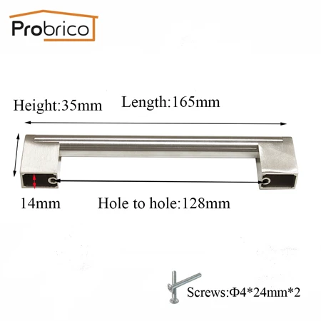 Probrico 10 шт. кухонные ручки для шкафа современный комод шкаф буфет Тянет дверные ручки из нержавеющей стали для гардероба - Цвет: Hole Centers128mm
