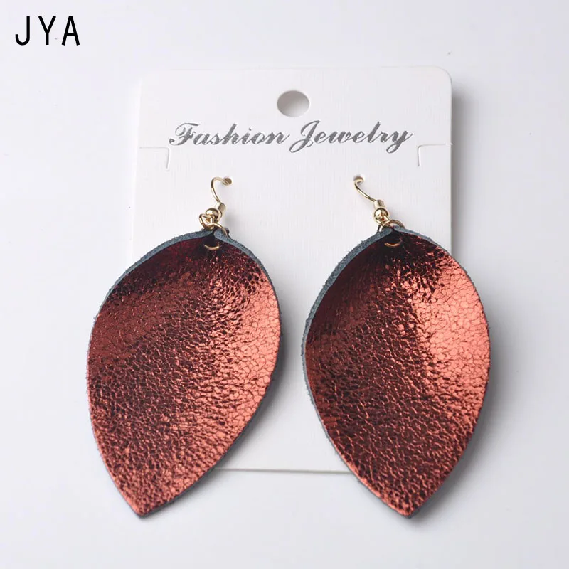 JYA серьги из натуральной кожи для женщин, модное ювелирное изделие, кулон в виде листа, многоцветные массивные серьги, трендовые,, осень