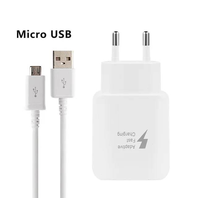 micro cable charger 9V 1.67A USB адаптивный адаптер быстрой зарядки+ Micro/TYPE C кабель зарядного устройства для samsung Galaxy A50 S10 Note 8 9 J2 J3 J5 J7 - Цвет: micro cable charger