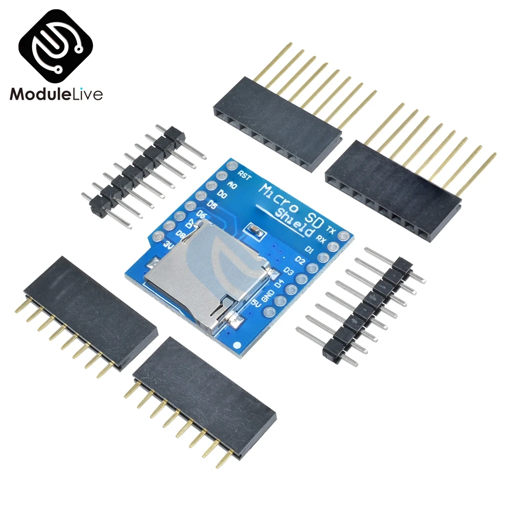 Щит для карты Micro SD с беспроводным управлением модуля D1 Mini ESP8266 WiFi WeMos|Детали и