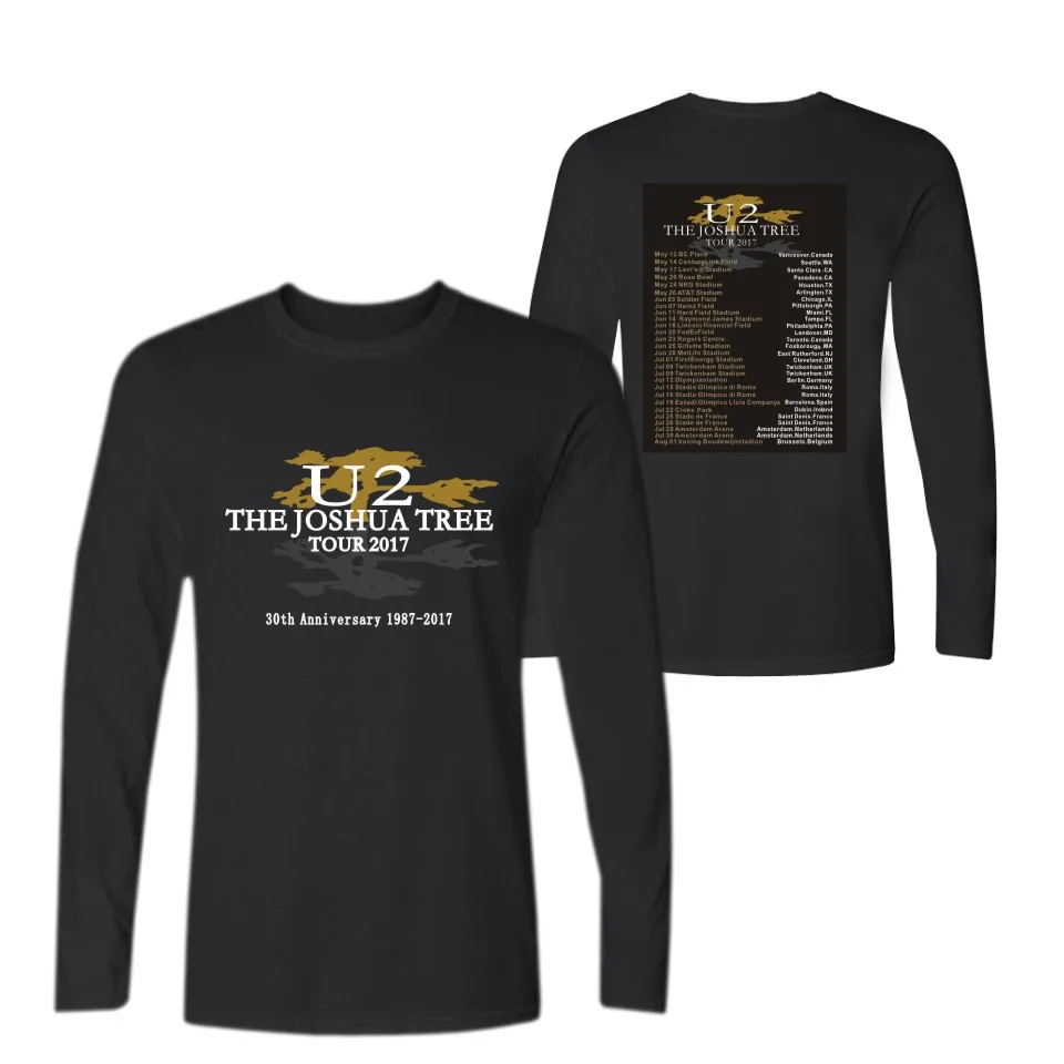U2 брендовая футболка с длинным рукавом для мужчин женщин Crewneck полоса печатная