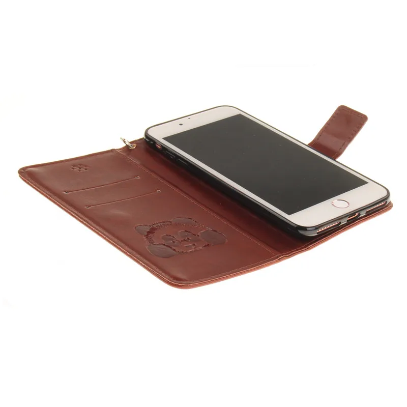 Flip Leather Case For iPhone 5S 5 SE Cartoon Embossing Phone Wallet Cover 6s 6 7 8 Plus X Touch Protector Cases | Мобильные телефоны