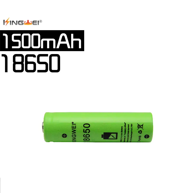 Бренд KingWei зеленый 1500mah 18650 3 7 v литий-ионная батарея энергосберегающие