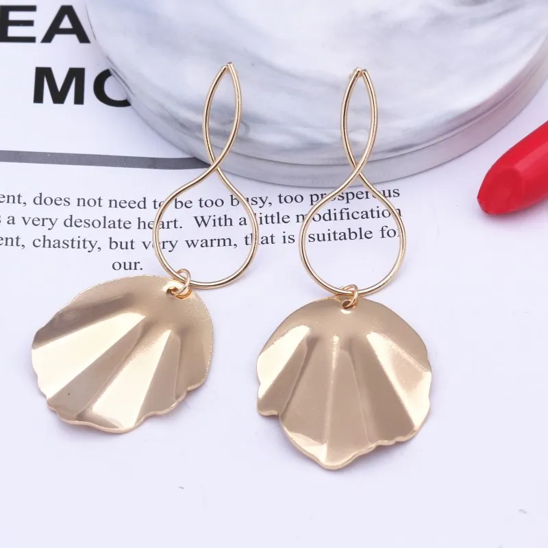 180 gold European& American Exaggerated Round Coin Drop Earring for Women Pendientes Vintage Geometric Metal Large Earrings Jewelry Gift - Окраска металла: 180 gold
