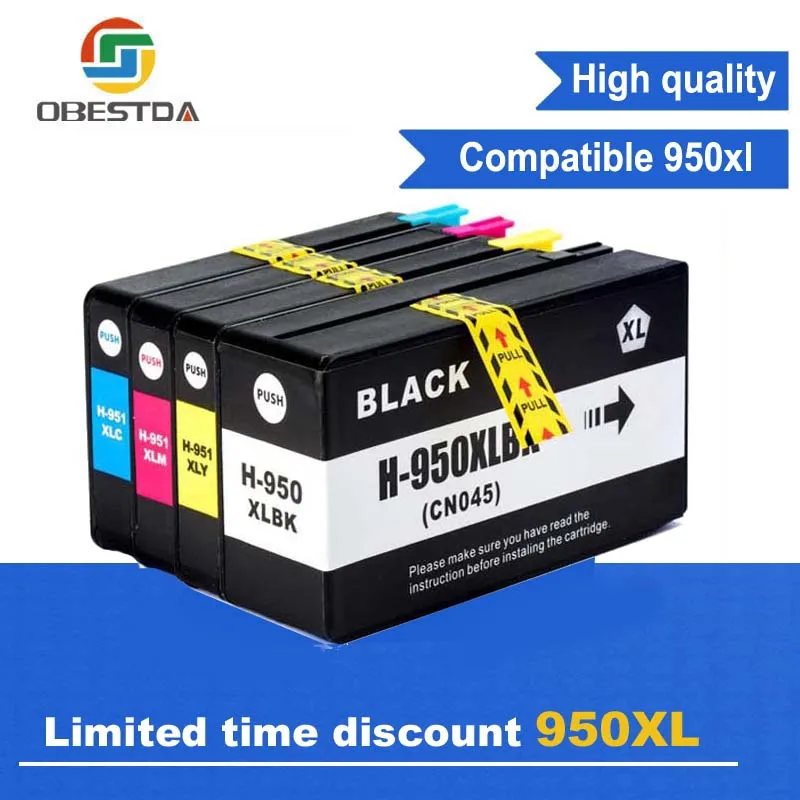 Картридж чернильный Obestda 4х совместимый с HP 950 951 XL для 950XL 951XL hp Officejet pro 8100 8610 8620 8630