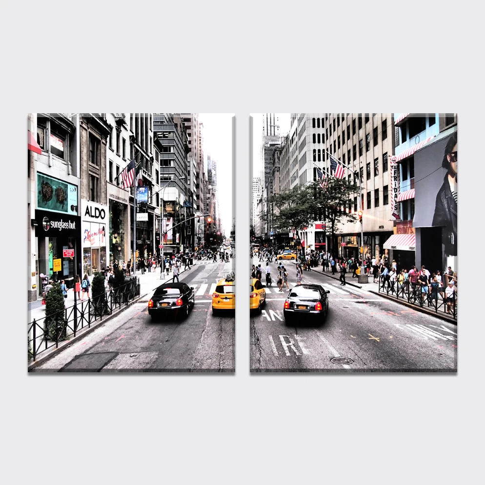 2 шт Нью-Йорк Современная винтажная домашняя декоративная картина на стене