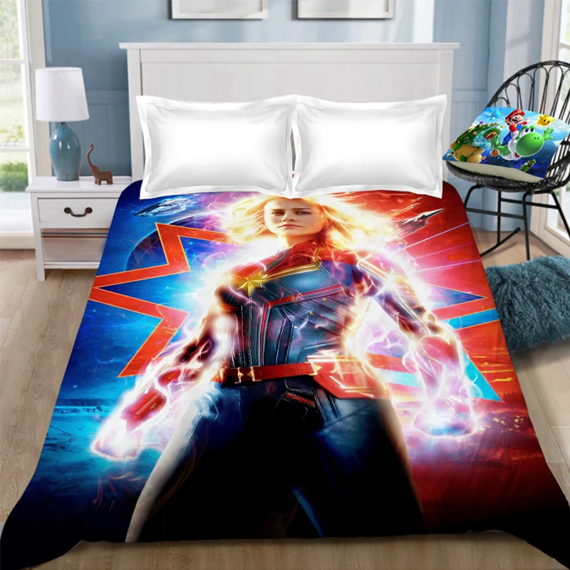Простыня Marvel Мстители, Железный человек, капитан Марвел, капитан, простыня, постельное белье, покрывало, простыня(без наволочки