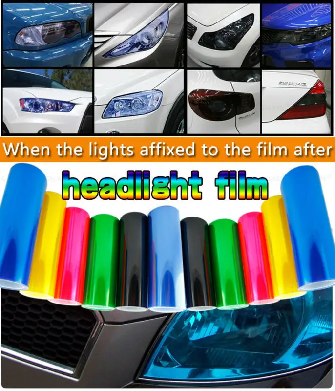 

Free Shipping 13 All Colors 30cm x100cm Auto Car Light Headlight car Taillight Tint Vinyl Film Sticke