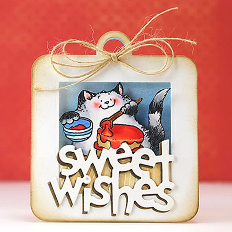 Металлические режущие штампы с надписью sweet wishes новые трафареты для скрапбукинга
