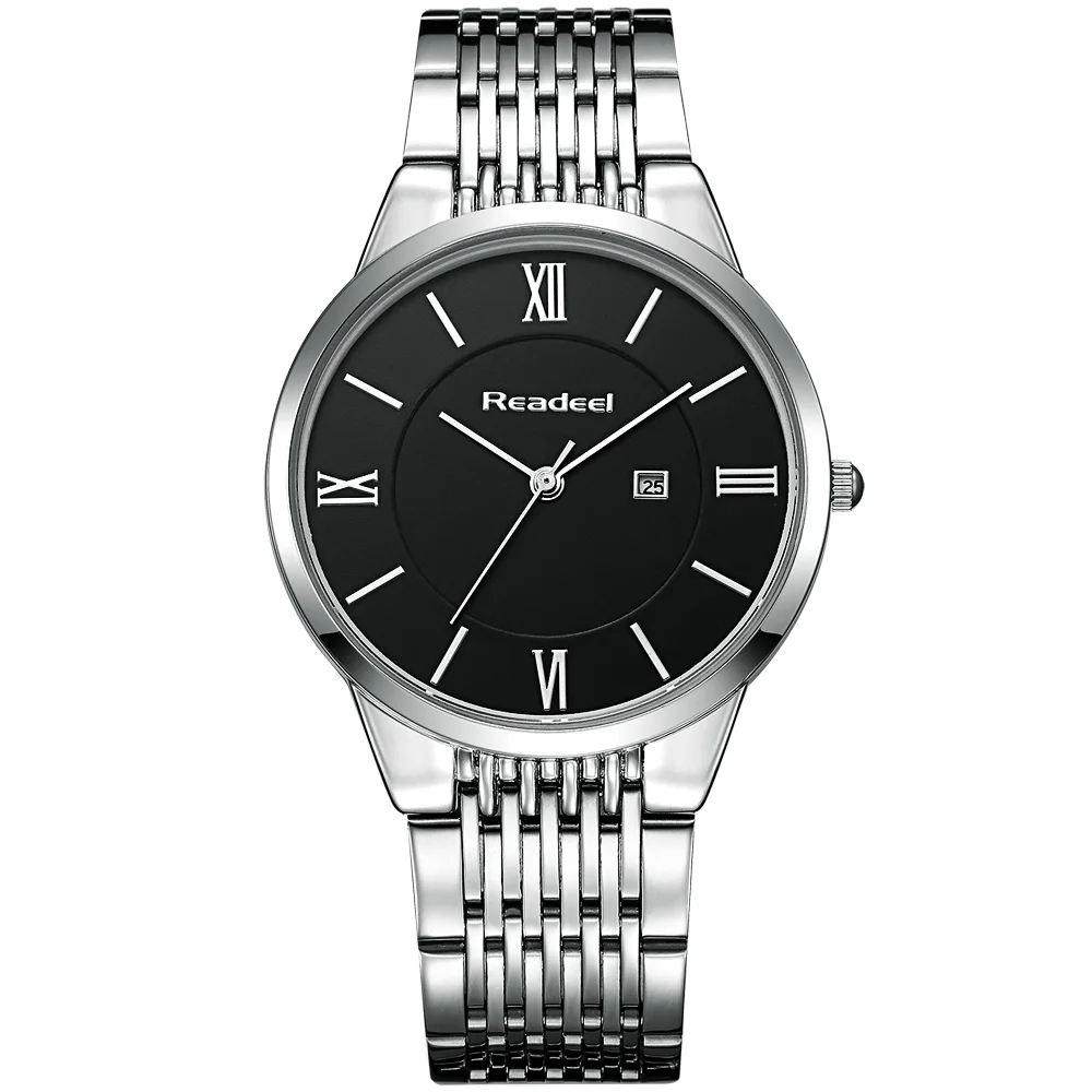 Readeel Quartz Ladies Wristwatch Casual Business Brand Luxury Waterproof Full Stainless Steel Watches Women Dress watches male | Наручные