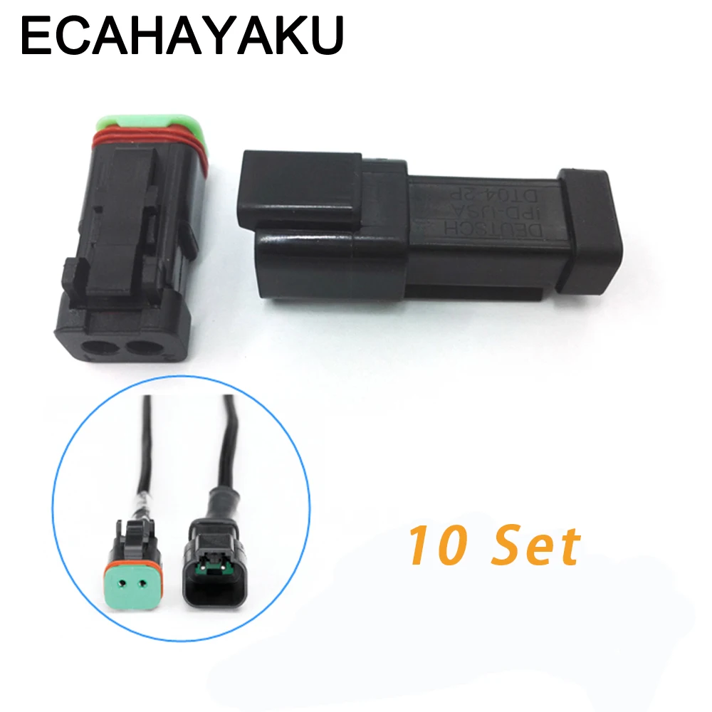ECAHAYAKU 10 set DT разъем 2 контакты Deutsch мужской + Разъем автомобиль Стайлинг для