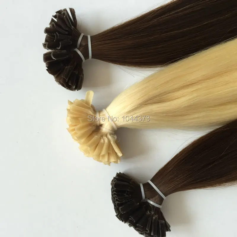 Лучшие качественные русские волосы U-образного кончика прямые наращивания 100 г.