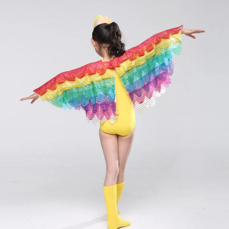 Новинка желтый ярко розовый синий большой воробей крылья Феникса детский