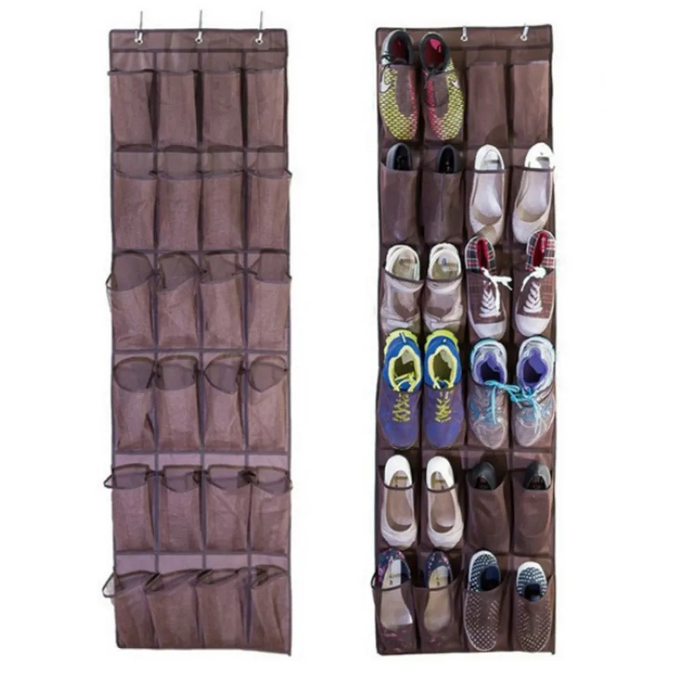 Подвесной органайзер для обуви с 24 карманами держатель нетканый сетчатый