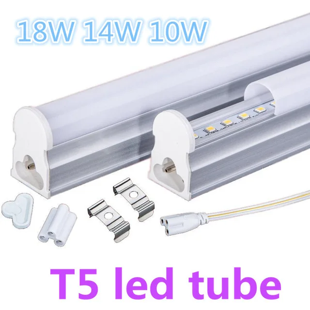 Светодиодная лампа трубка T5 30 шт./лот 18 Вт 14 10 6 110 В 220 в 240 55 см 90 1 2 м светодиодная