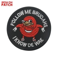 Ugandan Knuckles следите за мной, я знаю De Wae патч на жилет DIY тактические Бейджи для рюкзака черный Meme Военный Патч - Цвет: A