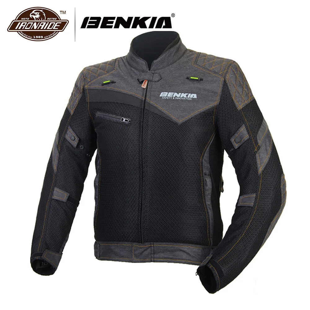 BENKIA летняя мотоциклетная куртка сетчатая дышащая ретро стиль Chaqueta для