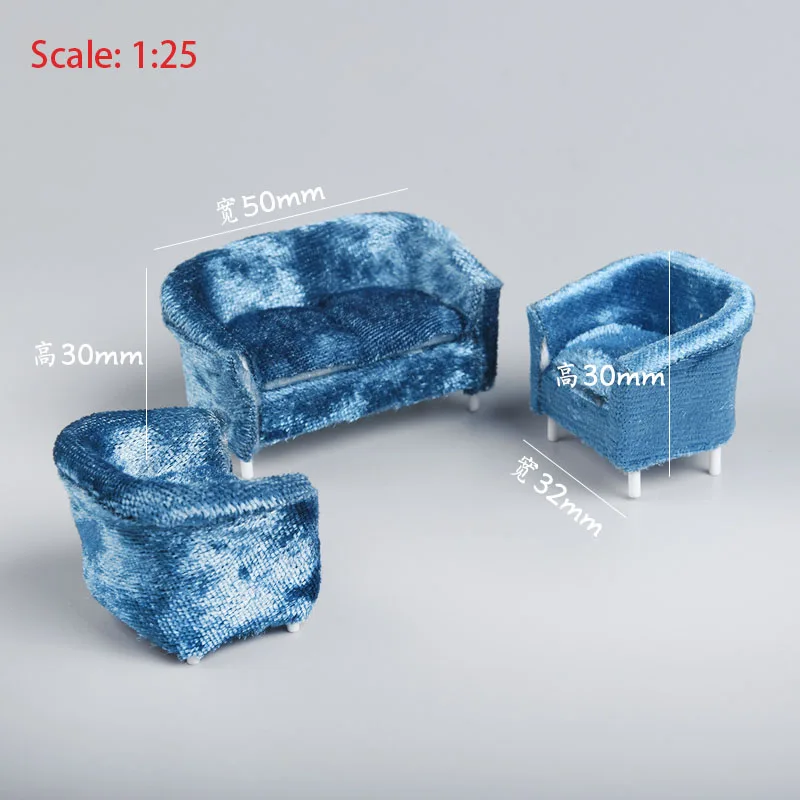 

1/25 Dollhouse Accessories Miniature Furniture Couch Loveseat Sofa Chair Set Toy