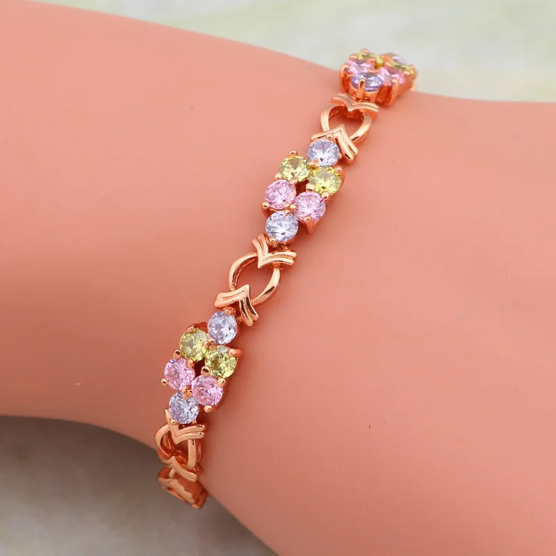 Новинка 2019 массивные ювелирные изделия розовое золото Мульти Кубический