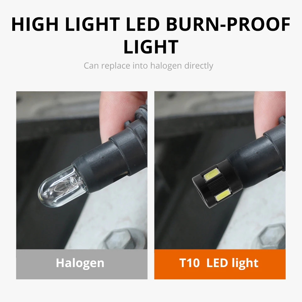 Oslamp 4 шт./лот T10 Автомобильные светодиодные лампы W5W SMD 5630 белый 12 В габаритные огни