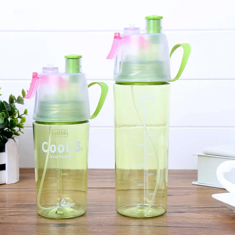 Green 400ml Креативный спрей Спортивная бутылка для воды профессиональная спортивная бутылка Спортивная велосипедная 400 мл/600 мл бутылка для питья шейкер - Цвет: Green 400ml