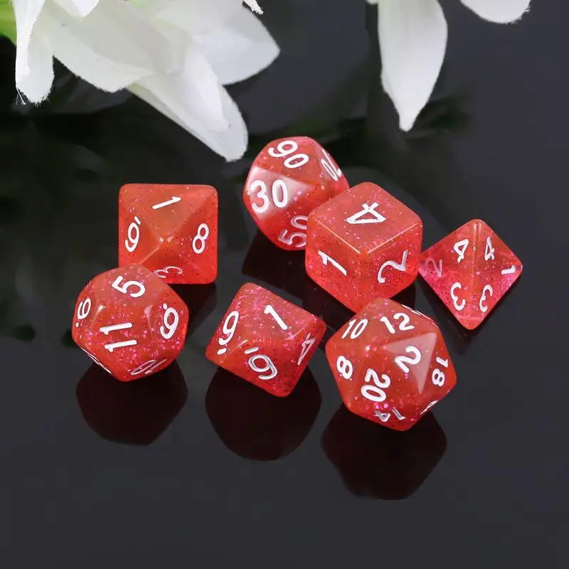 7 шт. двухсторонние игральные кости D4 D6 D8 D10 D12 D20 подземелья и дракон D &amp RPG поли