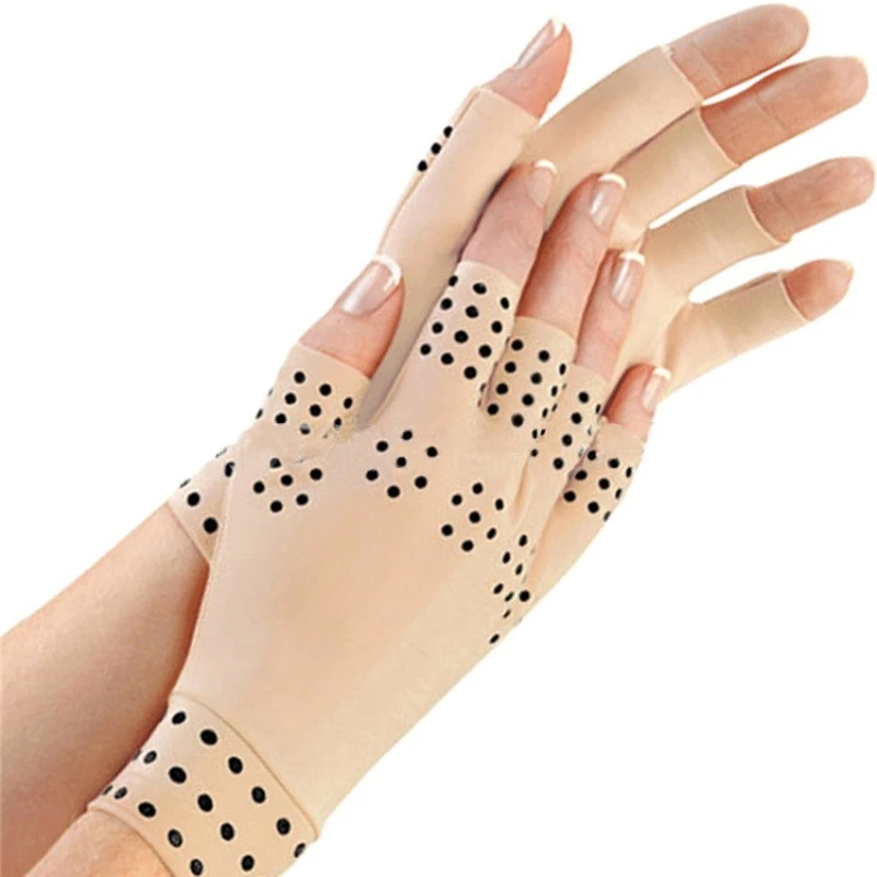 

New Fitness Safe Compression Therapy Gloves For Safe Wrist Half Finger Magnetic Anti Arthritis Health
