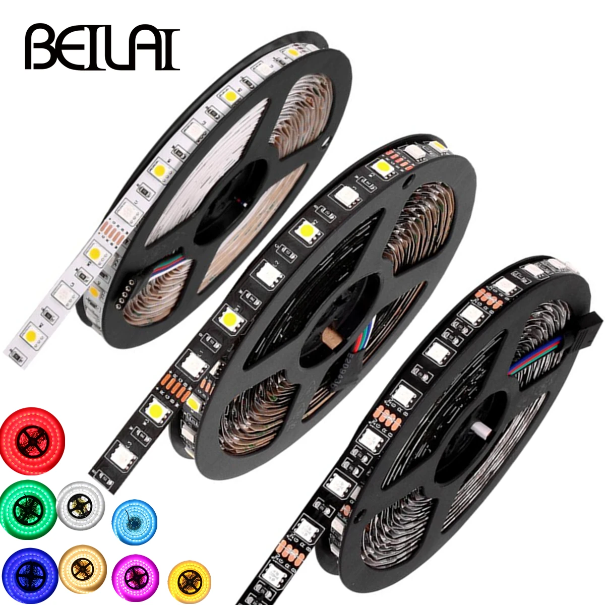DC 12V RGB теплый белый красный зеленый голубой желтый гибкий 5050 Водонепроницаемый