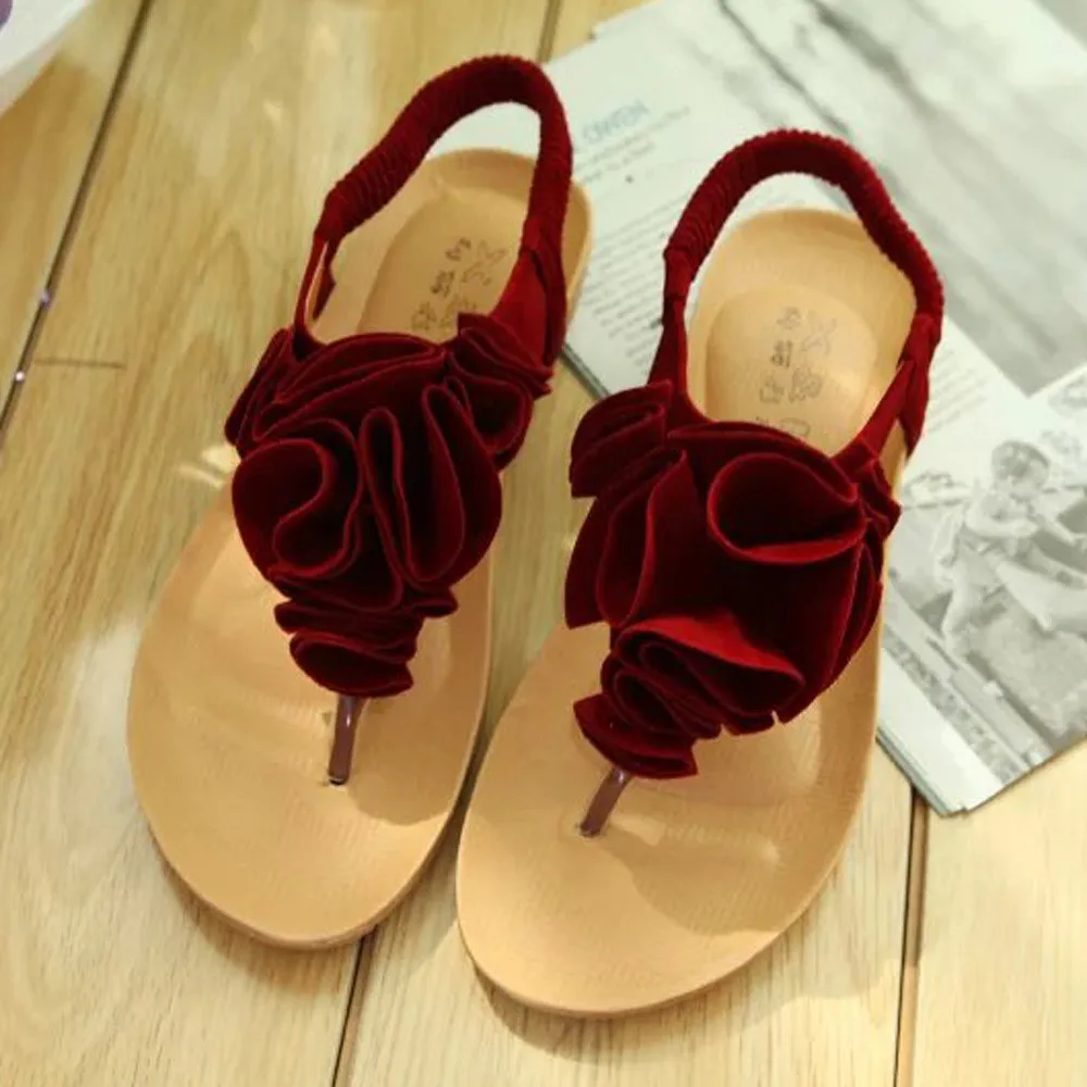 SAGACE Sandals Women Flower Summer Bohemia Sweet Sandals Clip Toe Sandals Beach Chaussures Femme Casual ComfortableShoes