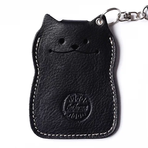 Кожаный чехол для банковских карт, в форме кошки