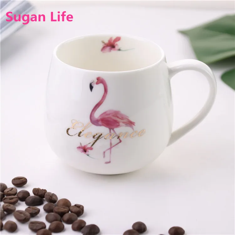 Sugan Life чашка для кофе 350 мл милый розовый Фламинго керамическая кружка молочный