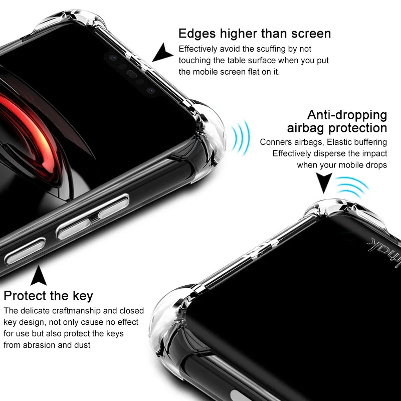 For Huawei nova 3 Case Cover Imak Luxury TPU Silicone 6.3&quotfor Back +Screen Protector Shockproof Funda |