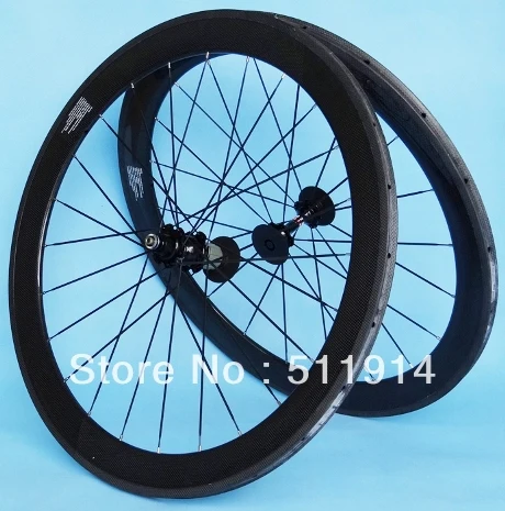 Полный углеродный комплект колес для шоссейного велосипеда 700C 60 мм черные