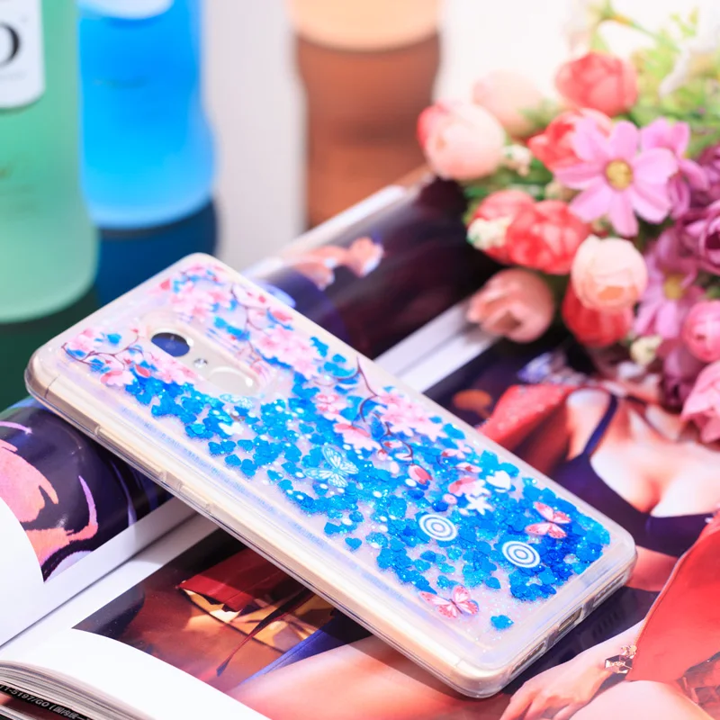 Funda для Xiaomi Redmi Note 4 4X Блестящий жидкий зыбучий песок силиконовый чехол для телефона Xio mi Xao mi Red mi Note4X Note4 задняя крышка