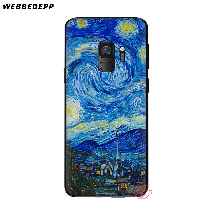 WEBBEDEPP Van Gogh Tardis Soft Case for Samsung A6 A7 A8 A9 J6 2018 S6 S7 S8 S9 S10E S20 Ultra Note 8 9 10 Lite Plus | Мобильные