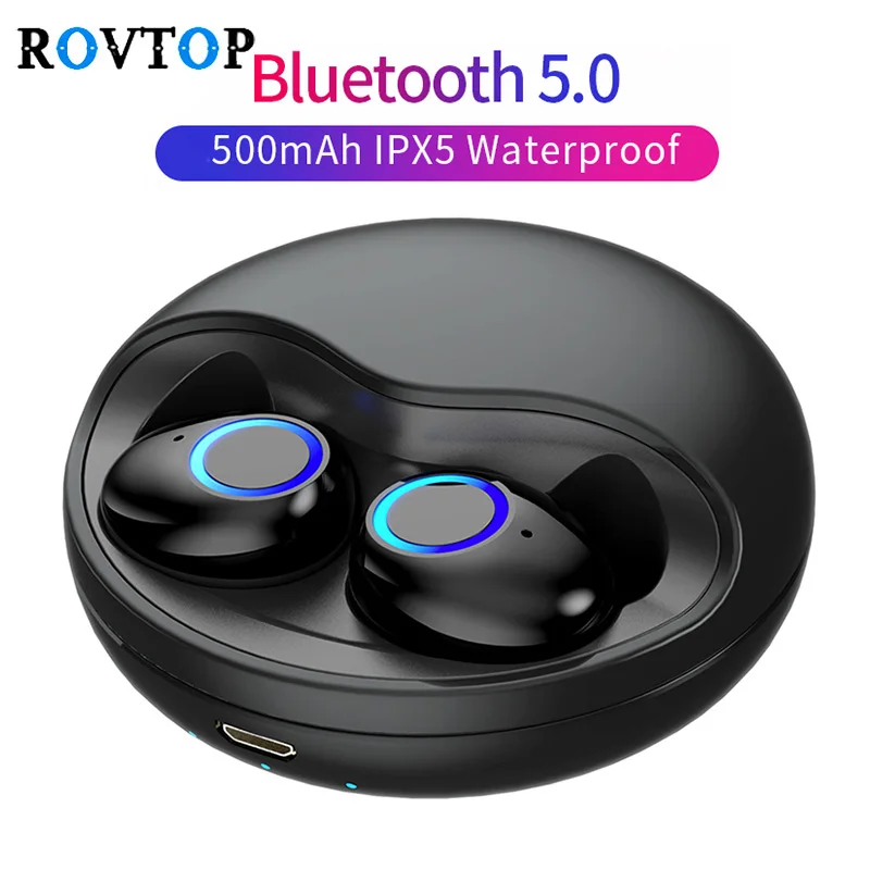 Rovtop TWS Bluetooth 5 0 беспроводные наушники IPX5 водонепроницаемые спортивные вкладыши
