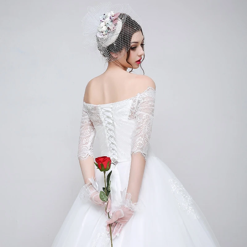 Реальный образец сексуальное свадебное платье с вырезом лодочкой белое