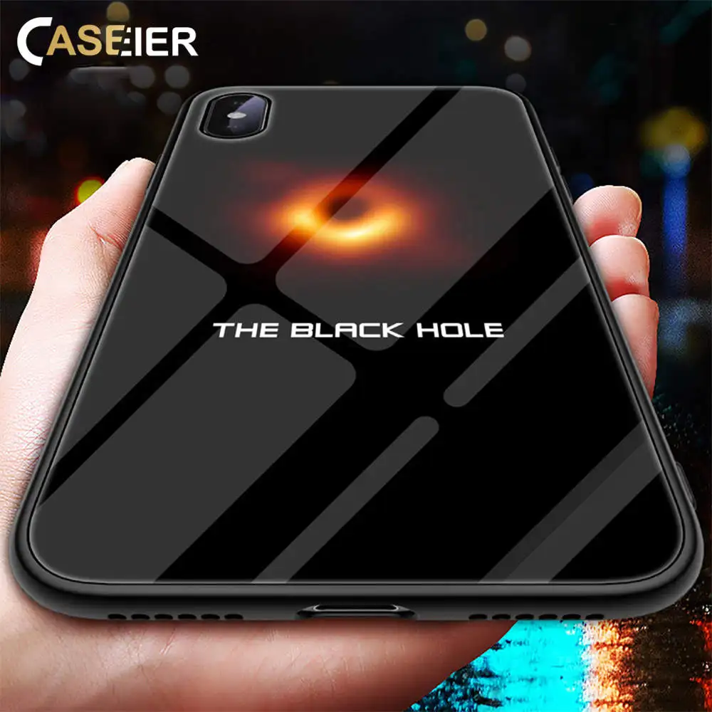 Caseier чехол для телефона iPhone XR XS MAX X Черная дыра 7 8 6 S Plus 5 5S SE черная с крышкой| |
