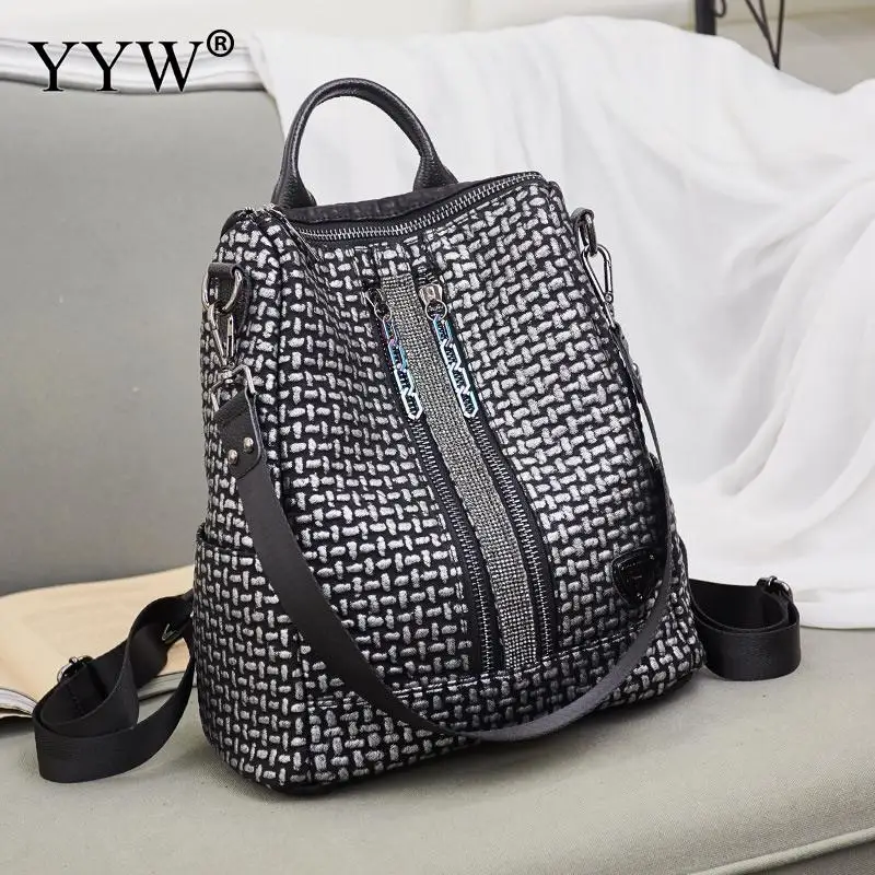 

2019 Black Casual Women Backpack Large Capacity Soft Surface Rucksack Shoulder Bags Female Backpack For Teenage Girl Hand Bag