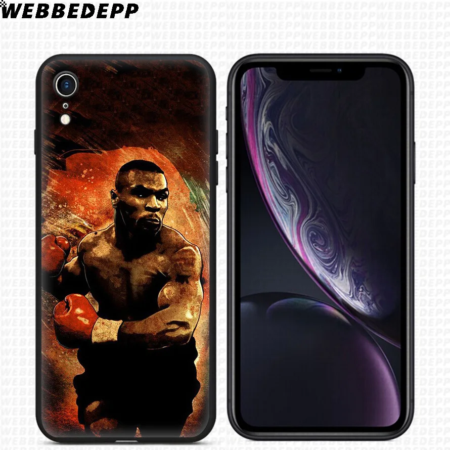 WEBBEDEPP Mike Tyson Boxing Soft Silicone Case for iPhone 11 Pro Xr Xs Max X or 10 8 7 6 6S Plus 5 5S SE |