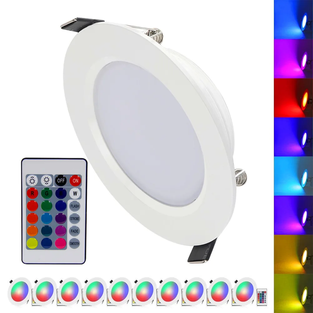 (10 шт./лот) RGB 10 Вт 5 внутреннее освещение светодиодный потолочный светильник