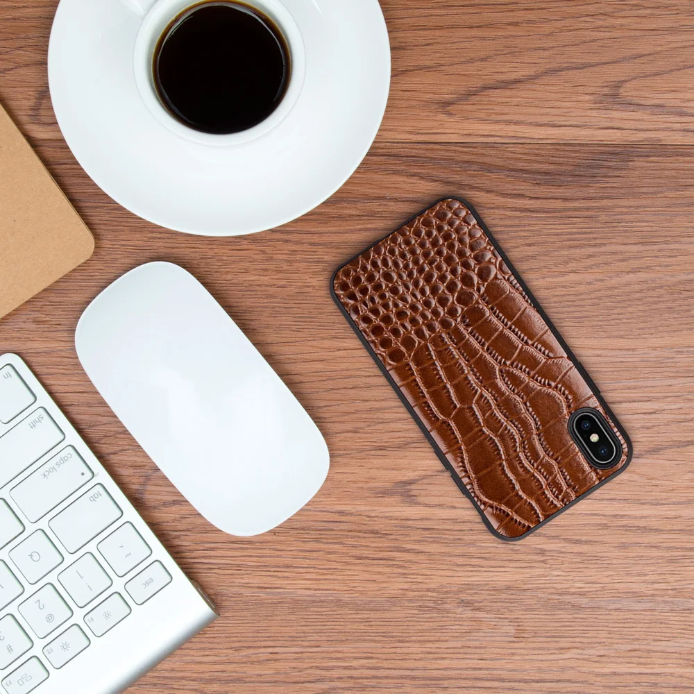 Foaber Fashion Leather Phone Case for iPhone X Xs Max Xr 7 8 Plus luxurious Back Cover |