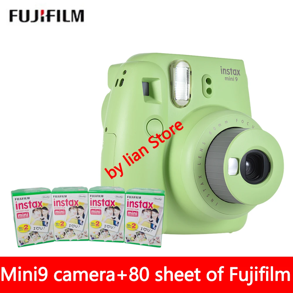 Мгновенная фотокамера Fujifilm Instax Mini 9 5 цветов 80 листов белая пленка Fuji 8 линзы