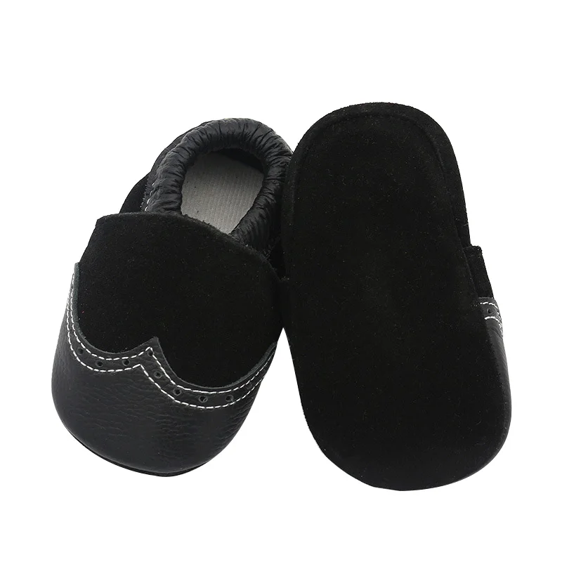 Мокасины из натуральной кожи для девочек и мальчиков модная нескользящая обувь