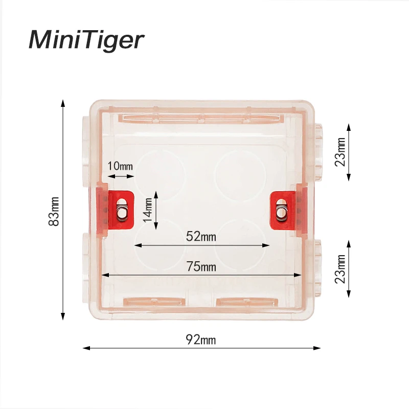 Minitiger 86 мм * 83 50 Регулируемая прозрачная Монтажная коробка внутренняя кассета для