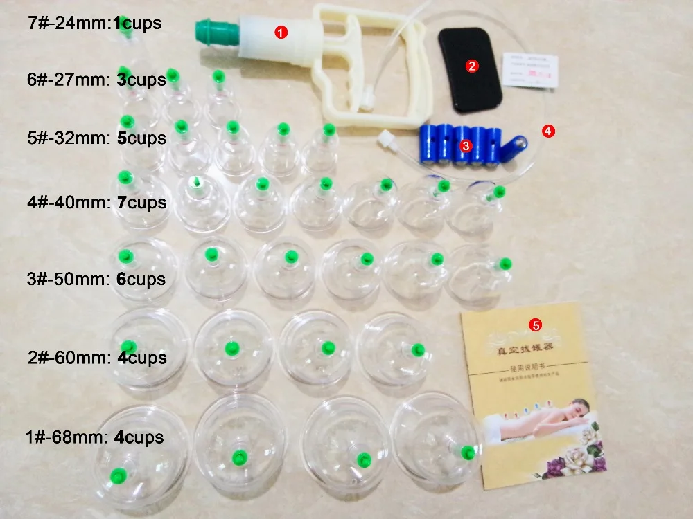 Большой набор 30 чашек китайский Медицинский Вакуумный YX брендовый hijama массажер