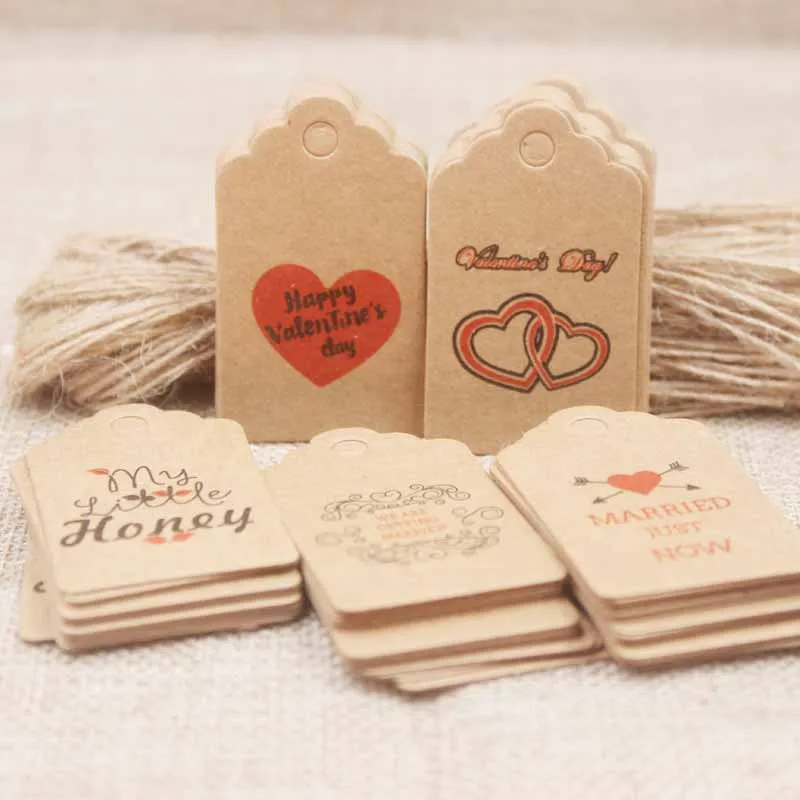 

Новое поступление, ярлык с надписью Счастливого Дня Святого Валентина, ярлык с красным сердцем для свадьбы, мульти-дизайн, печенье/украшени...