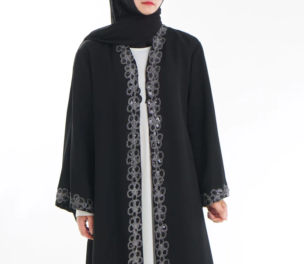 Серое шифоновое мусульманское платье абайя исламские женщины Малайзия Jilbab Djellaba