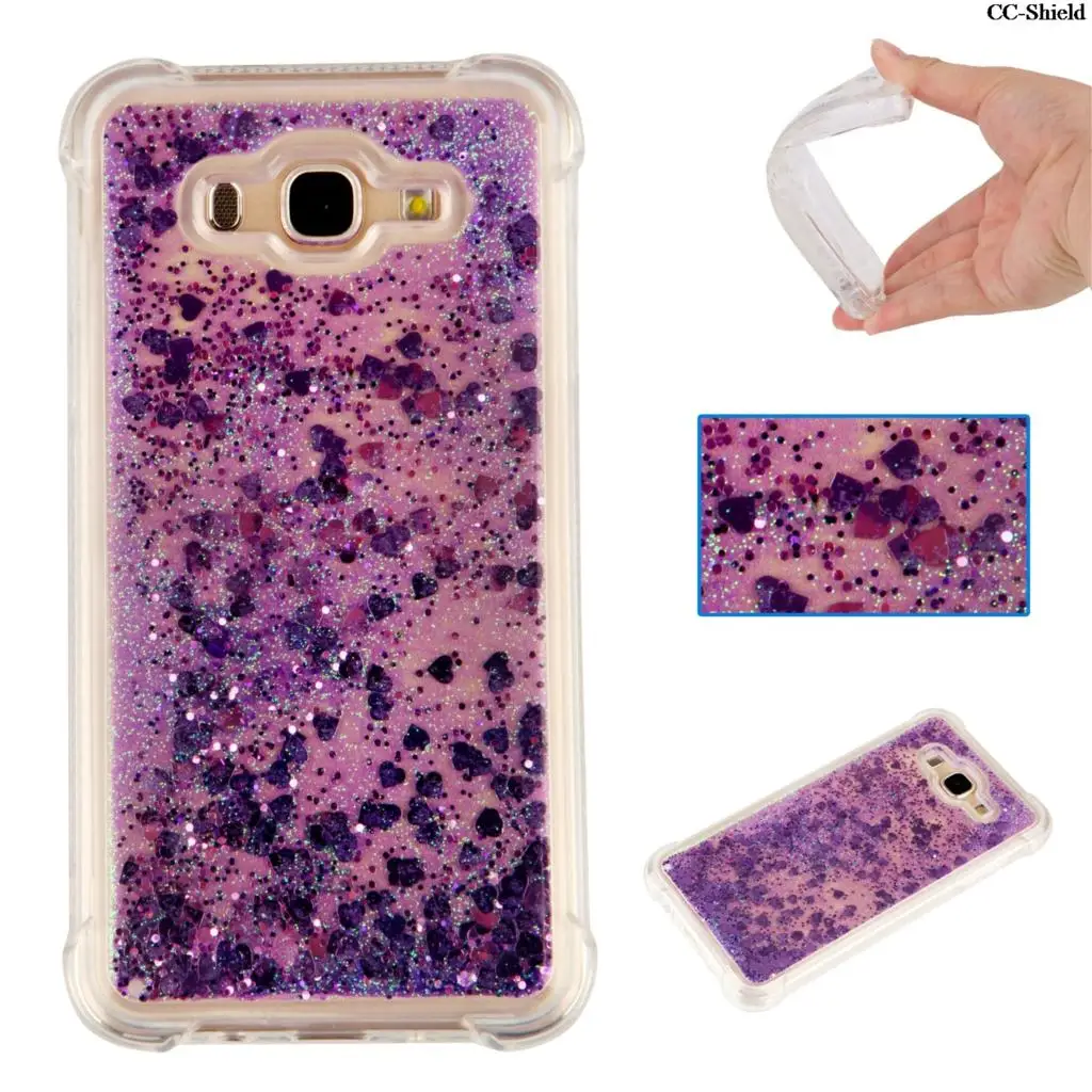 TPU Case for Samsung Galaxy J7 Neo 2017 J701 SM-J701F/DS SM-J701MT SM-J701M Dynamic Flow Liquid Flash Crystal Clear Back Cover |